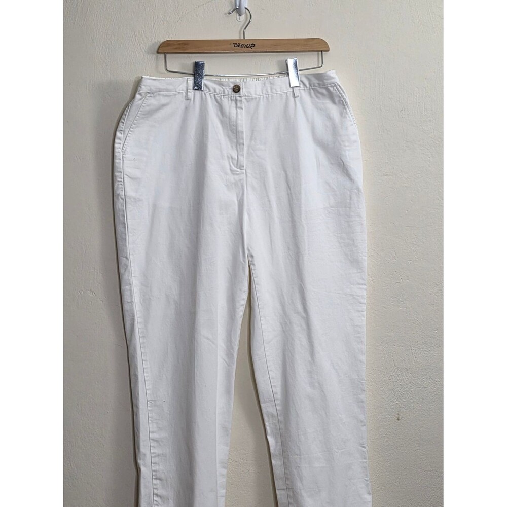 Lands' End White Elastic Waist Pants